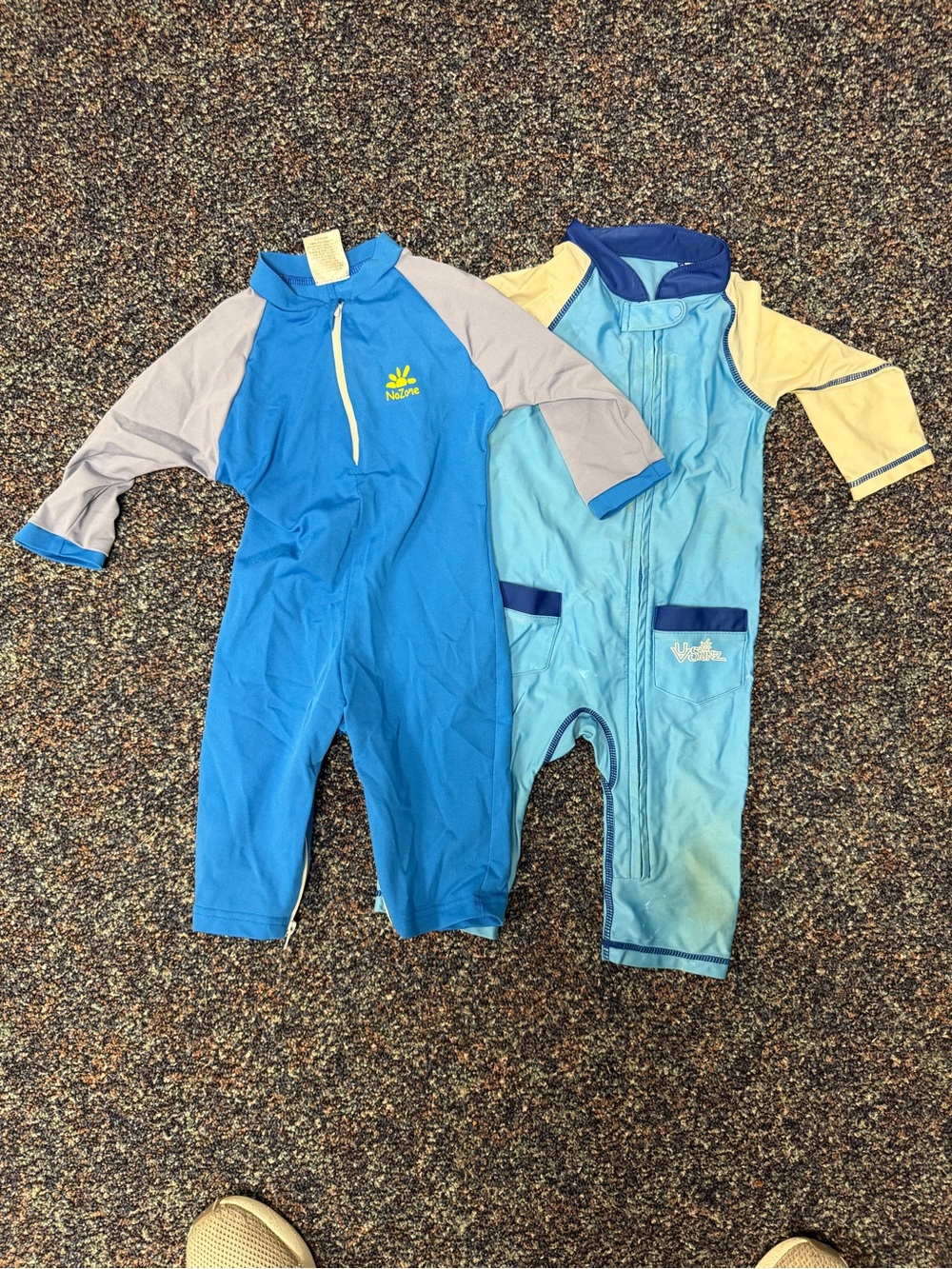 Set of baby toddler swimsuit & sunsuit - one-piece full-body rash guard UPF 50+